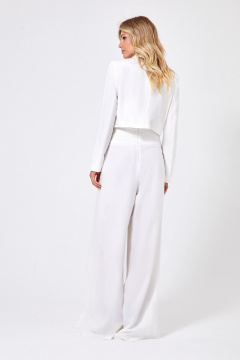 Белый демисезонный жакет на подкладке с вытачками Rivoli 8066.1 - фото 3