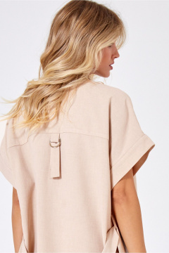 Летняя бежевый платье-туника с карманами и съемным поясом Rivoli 7164 - фото 5