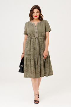 Платье свободного силуэта из хлопка с оборкой и кулиской Almirastyle 374 - фото 1