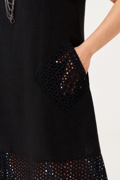 Платье свободного силуэта из льна с подрезами и накладными карманами Almirastyle 375 - фото 4