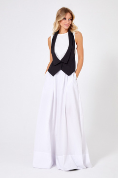 жилет приталенный с открытой спиной и воротником пиджачного типа Rivoli 8064 - фото 1