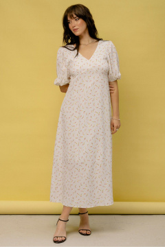 платье летнее с фигурным вырезом и сборками по лифу JRSy 2468 - фото 1