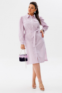 Платье с карманами из мягкого хлопка на каждый день Anelli 1334 сирень - фото 4