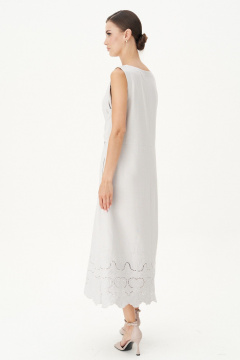 платье А-силуэт с поясом и V-образным вырезом Fantazia Mod 4844 серый - фото 3