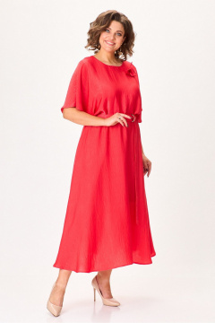 платье летнее из легкой ткани с разрезом и бабочкой Koketka i K 1153 красный - фото 5