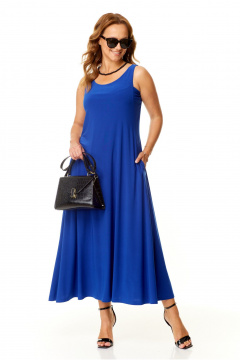 Трикотажный сарафан с V-вырезом для летних повседневных образов Taita plus 2410/4 василек - фото 4
