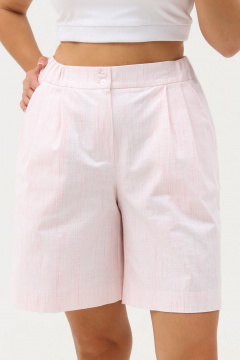 Розовые летние джинсовые шорты-бермуды с высоким поясом Angelina & Сo 1113 - фото 2