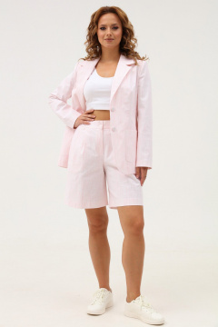 Розовый джинсовый комплект: жакет и шорты на лето Angelina & Сo 1114 - фото 4