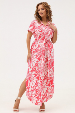 Платье-рубашка яркое из хлопка с карманами Angelina & Сo 1115 - фото 4