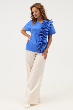 Белые широкие брюки палаццо с высокой посадкой Angelina & Сo 1117 - фото 5