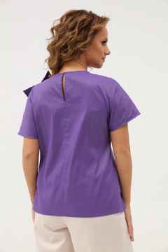 Фиолетовая летняя блуза из текстиля с люрексом Angelina & Сo 1118 - фото 4