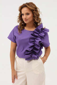 Фиолетовая летняя блуза из текстиля с люрексом Angelina & Сo 1118 - фото 3