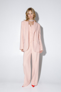 Костюм из жакета и брюк со стрелками и высоким вырезом PiRS 5215 персик - фото 5