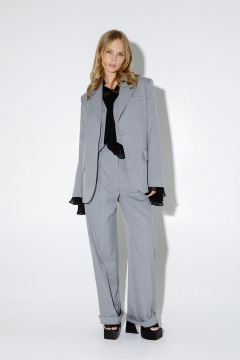 Костюм из жакета и прямых брюк со стрелками PiRS 5233 светло-серый - фото 3