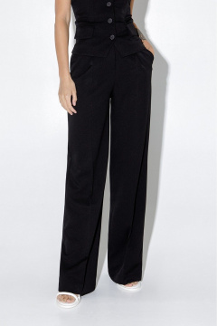 Костюм-тройка из жакета, топа и брюк с стрелками PiRS 5243 черный - фото 4