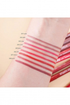 Карандаш для губ красный механический эластичный Belor Design Automatic soft lippencil тон 206 red - фото 3