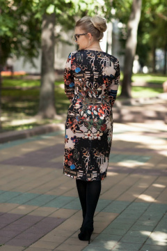 Платье из мягкого трикотажа, полуприлегающего силуета, демисезон Euromoda 308 принт - фото 2