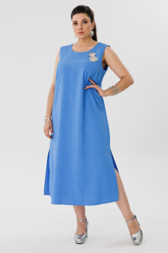 Сарафан голубой, трапеция, легкий вискозный материал Anelli 1472.1 ницца - фото 5