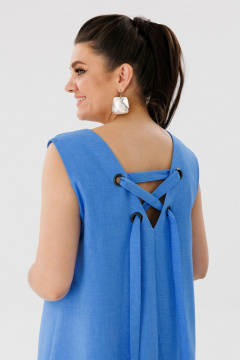 Сарафан голубой, трапеция, легкий вискозный материал Anelli 1472.1 ницца - фото 4