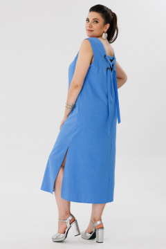 Сарафан голубой, трапеция, легкий вискозный материал Anelli 1472.1 ницца - фото 3