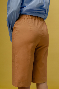 Коричневые хлопковые шорты с притачным поясом и карманами JRSy 2478 коричневый - фото 2