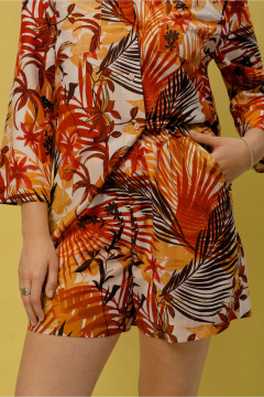 Мультиколор летние хлопковые шорты с карманами JRSy 2458 пальмы - фото 1