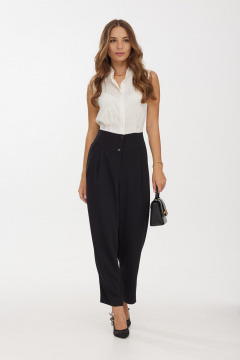 Летний белый и черный комбинизон без рукавов Vesnaletto 3906 - фото 2