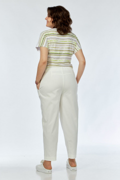 Белая летняя женская блуза из вискозы с рукавом Anna Majewska А302 - фото 3