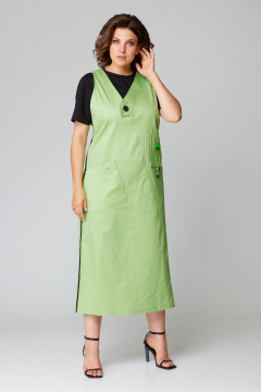 Джинсовый сарафан миди с V-образной горловиной и карманами Danaida 2238 - фото 5