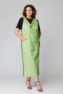 Джинсовый сарафан миди с V-образной горловиной и карманами Danaida 2238 - фото 2