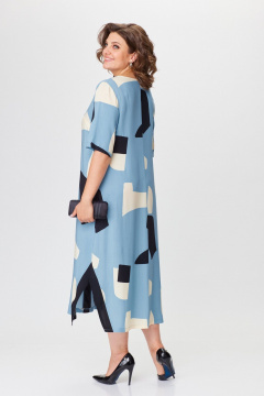 Повседневное летнее платье из вискозы с разрезами Michel chic 2168 голубой - фото 5