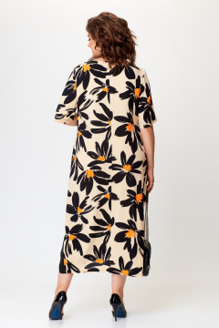 Летнее платье с контрастной планкой и боковыми карманами Michel chic 2168 ромашка - фото 5