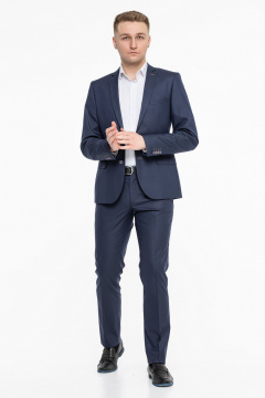 Классический деловой костюм из текстиля синяя кепка LAGENTE 0625.170 синий - фото 4
