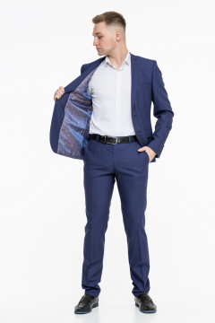 Деловой костюм двойка из плотной немнущейся ткани LAGENTE 0641.170 сине-фиолетовый - фото 5