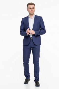 Деловой костюм двойка из плотной немнущейся ткани LAGENTE 0641.170 сине-фиолетовый - фото 2