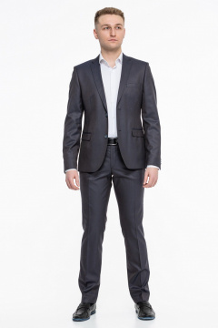 Деловой костюм двойка с классическими брюками и пиджаком LAGENTE 0644.170 серо-синий - фото 1