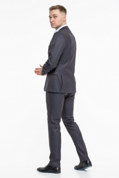 Классический мужской костюм 2-ка из текстиля с балансом ткани LAGENTE 0644.176 серо-синий - фото 5