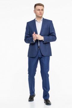 Классический деловой костюм двойка ткань немнущаяся LAGENTE 0647.176 синий - фото 2