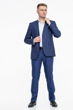 Классический деловой костюм двойка ткань немнущаяся LAGENTE 0647.176 синий - фото 1