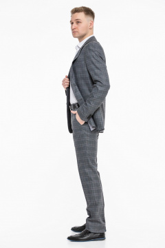 Классический деловой костюм двойка из текстиля серый LAGENTE 0653.170 серый - фото 4