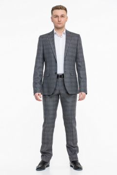 Классический деловой костюм двойка из текстиля серый LAGENTE 0653.170 серый - фото 1