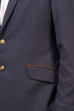Пиджак мужской классический зауженный на каждый день LAGENTE 3116.170 сине-коричневый - фото 4