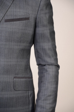 Пиджак серый классический зауженный для делового гардероба LAGENTE 3126.176 серо-синий - фото 4