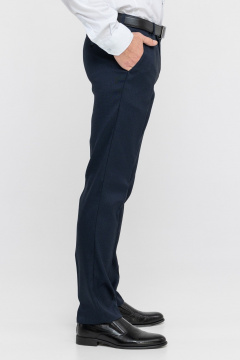 Брюки мужские зауженные классические со стрелками из текстиля LAGENTE 6041-1.176 синий - фото 2