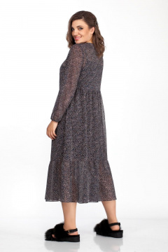 Платье шифоновое с отрезной линией талии и шлейками Anna Majewska 1403 фиолетовый - фото 5