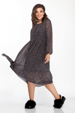 Платье шифоновое с отрезной линией талии и шлейками Anna Majewska 1403 фиолетовый - фото 3