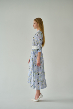 Голубое свободное платье из креп шифона с асимметричным низом Мастер Мод 672б голубой - фото 5