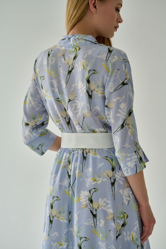 Голубое свободное платье из креп шифона с асимметричным низом Мастер Мод 672б голубой - фото 4