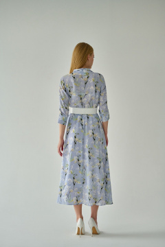 Голубое свободное платье из креп шифона с асимметричным низом Мастер Мод 672б голубой - фото 2