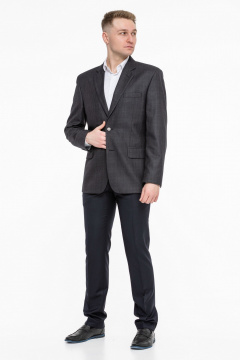 Пиджак из текстиля для активных мужчин в офисном стиле Pan-Mod 3123.182 темно-серый - фото 2